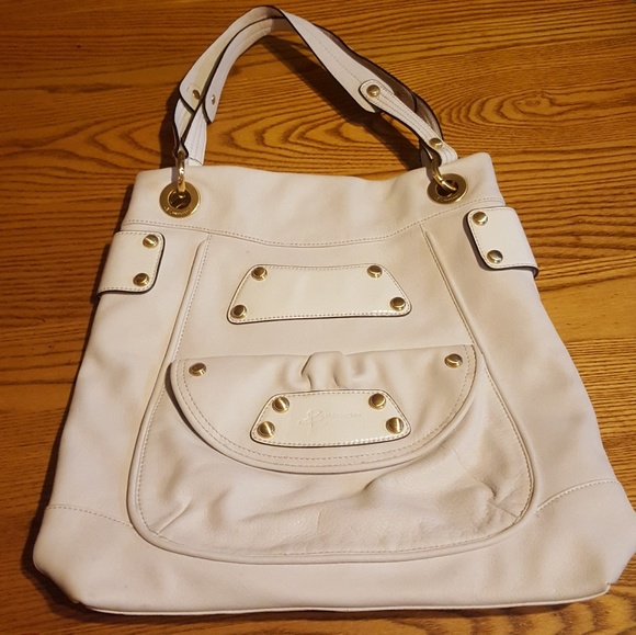 b. makowsky Handbags - B Makowsky Large White Leather Handbag Gold Hardwa